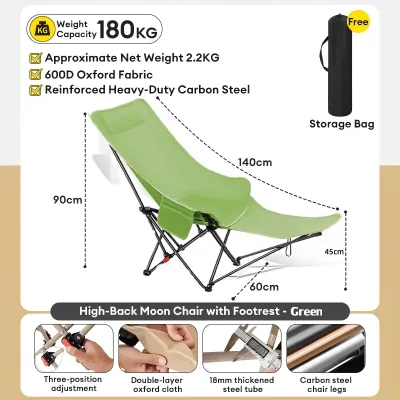 Kerusi Baring/Recliner Chair Foldable Adjustable with Leg Rest Lazy Chair Camping Kerusi Lipat Outdoor