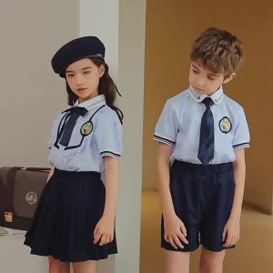 Kindergarten Suit Summer Primary School Uniform Suit Business Attire Summer College British Style Childrens Photography Graduation Dress