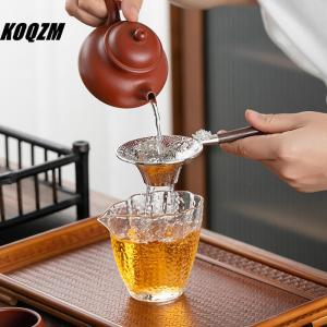 KOQZM Metal Mesh Tea Strainer Stainless Steel Filter Sieve Teaware Lace Tea Drain Useful Tea Infusers Kitchen Accessories
