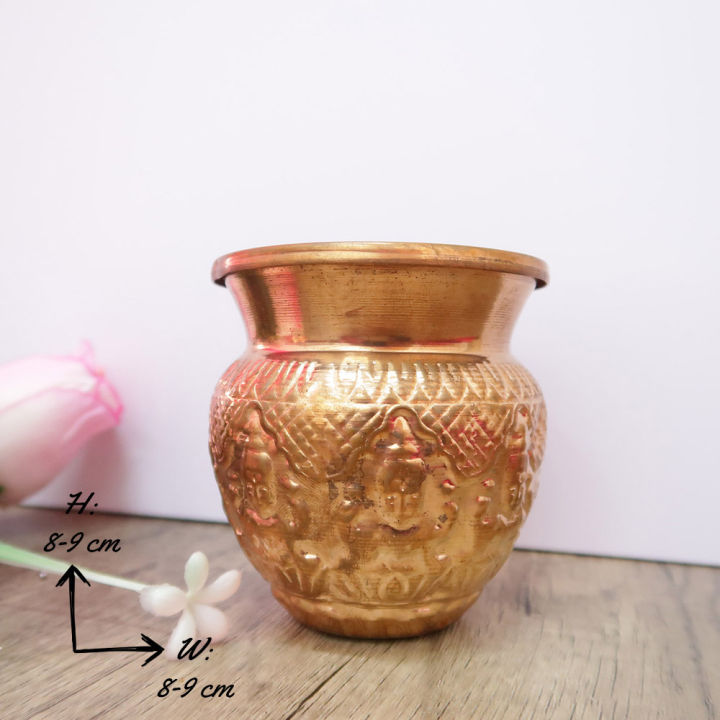 Copper Ashtlakshmi Kalash for Alter or Home | Brass Lotta | Brass Sombu ...