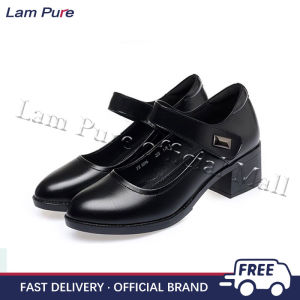 Lam Pure New School Shoes For Women Soft Leather Shoes High Heels Work Shoes Students Shoes Nurse Shoes For Women