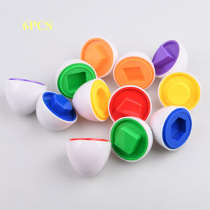 12 PCS Simulate Egg Shape Color Matching Puzzle Toy For Baby Kid Early Educational Kids Learning Best Toy Gift