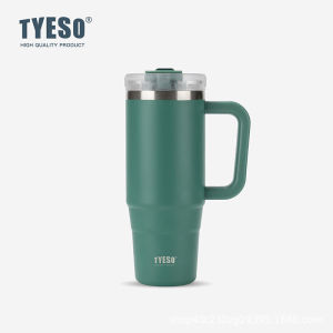 TYESO Thermal Tumbler with Handle /304 Stainless Steel Waterbottle / Flask / Cup With Straw/40oz Large Water Bottle/RainbowCulture