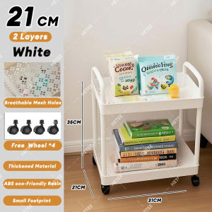 HETEE 3-5 Layer Trolley Cart with Wheels Multi-Purpose Mobile Organizer for Kitchen Bathroom Bedroom Baby Snacks Storage