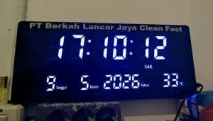 SONIFER Jam Dinding Digital FREE REQUEST NAMA LED Alarm Clock 36 x 15 cm