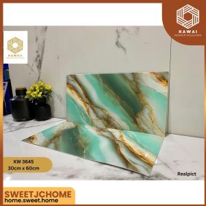 Kawaii Wallpaper [Paket5Pc] 9 NEW Designs dinding marmer VINYL Marble 30 x 60 cm / Stiker waterproof Lemari dan Kamar mandi