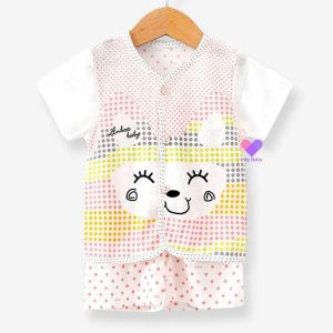 🚀ส่งฟรี ชุดเสื้อ+กางเกงเด็ก 0-1 ปี ชุดใยไผ่ กระดุมหน้า ผ้านิ่มมาก ชุดเด็กแรกเกิด ชุดเด็กอ่อน เสื้อผ้าเด็ก ชุดขาสั้นเด็ก BS174