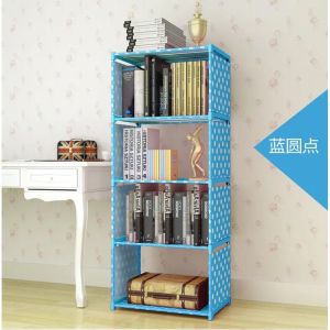 Rak Buku Portable / Lemari Serbaguna 1X5 SUSUN (BLUE POLKADOT)