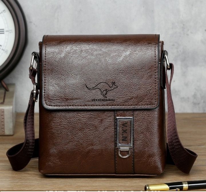 Jeep Men Casual Leather Crossbody Bag Business Messenger Bags Mini