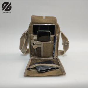 Baepack Tas Bahu Pria Premium Kanvas Xavier Hitam / Sling Bag / Tas Selempang Cowok Canvas / Organizer Travel Bag