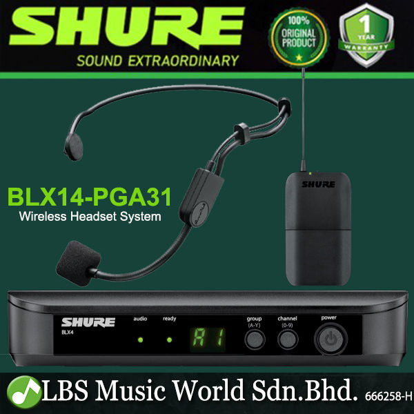 Shure BLX14/PGA31 Headset Wireless Microphone System with PGA31