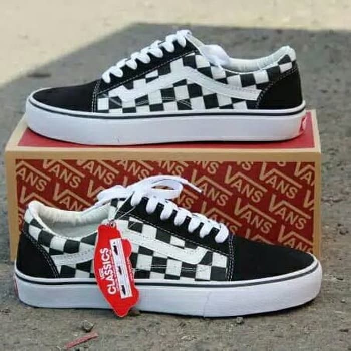 NEW READY STOK SHOES VANS OLD SKOOL LACE JAPMAR SLIP ON CHECKERBOARD BLACKWHITE Sneakers Low top Lazada