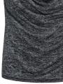 Marled Cowl Neck T-shirt. 