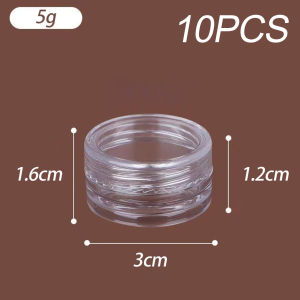 10PCS Clear Sample Container Small Round Jar for Cream Gel Glitter Powder Jewelry Beads Organizer