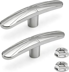Upgraded RV Waste Valve Handle with Locking Nut Fits 1 1/2" and 3" RV Sewer Dump Valves Compatible with Valterra Dump Valves 304 Stainless Steel (2 Pack)