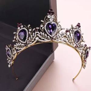 Vương miện cô dâu phong cách Baroque Âu Mỹ cổ điển phụ kiện tóc phụ kiện trang điểm và tạo kiểu cho lễ phục cưới.