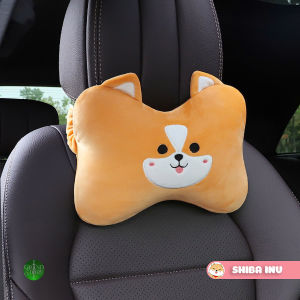 [HCM] Gối Tựa Cổ Xe Ô Tô Hình Bé Thú Mỉm Cười Dễ Thương Chất Liệu Nhung Mềm Mại