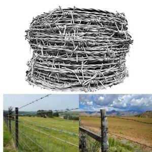 Galvanized Barbed Wire Roll 50/100/200M Anti-Climb Fence for Pasture Outdoor Security