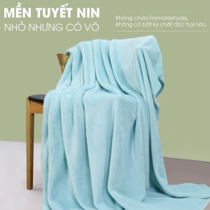 Chăn/Mền tuyết NIN House 100% Microfiber siêu mềm mịn màu xanh da trời - Aqua (nhiều kích cỡ)