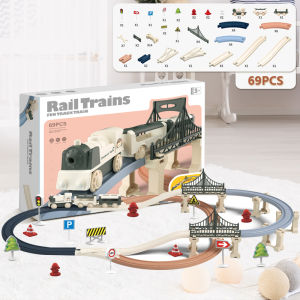 69/287PCS DIY Mini Train Set Toy Electric Assembly Track Puzzle Model Track Toy Electric Education Toy Set