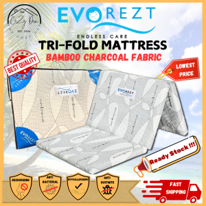 [High Quality]Evorezt Foldable Single Mattress Bamboo Charcoal Fabric/Deodorizing fabric/READY STOCK !!!