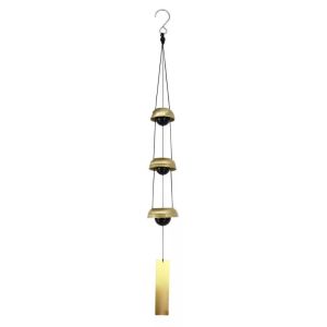 SEJUE4373 3/5 Layer Japanese Style Metal Wind Chime with Hook Crisp Sound Wishing Wind Chime Hanging Ornament Vintage Temple Wind Bell Garden