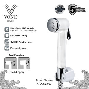 VONE Jet Shower Toilet Bidet Kamar Mandi Chrome Putih SV-420 ( VONE EXQUISITE )
