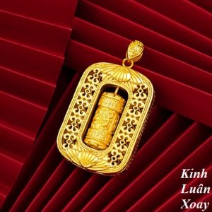 Dây Chyền Nam Nữ Kinh Luân Xoay Chữ Vạn ( Om Mani Padme Hum ) Phật Giáo Tây Tạng DCKINHLUAN6