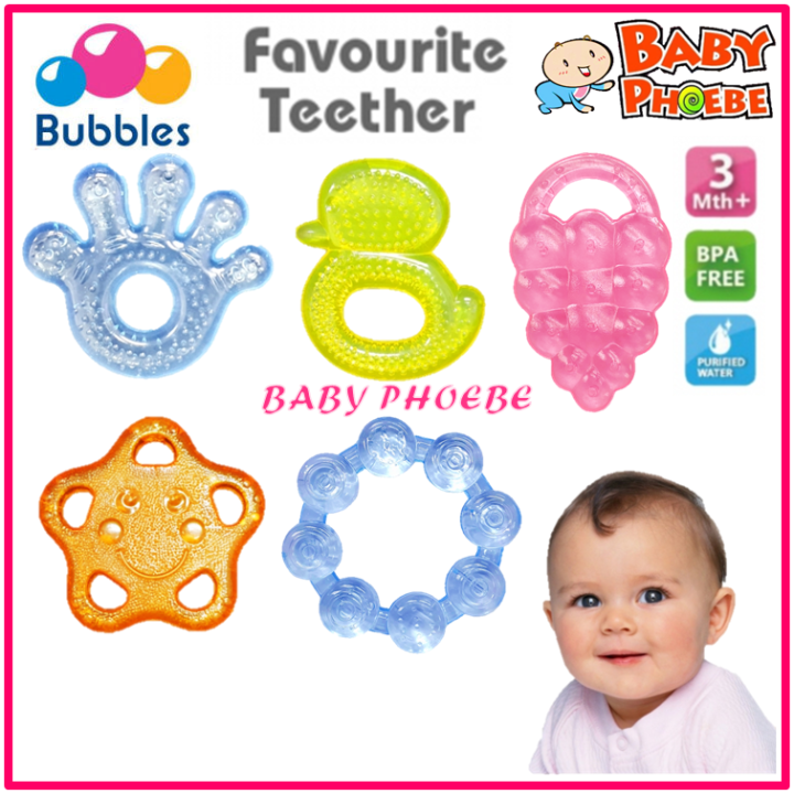 Bubbles Water Filled Favorite Baby Teether 3m+ Duck/Hand/Star (1pc ...