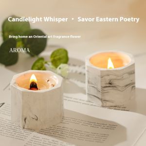 KS เทียนหอมหินอ่อนหมึกที่สง่างามสำหรับกลิ่นหอมของบ้านกลิ่นหอมยาวนาน