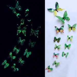 RKfashion - Stiker Dinding 3D Glow in the Dark Motif Kupu-kupu Tempelan Dinding Butterfly KP02
