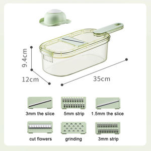 6 In 1 Vegetable Cutter Set Multi-purpose Stainless Food Fruit Grater Detachable Kitchen Easy Use