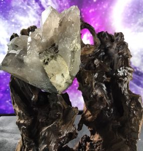 Thạch anh khói cộng sinh Epidote Ms83