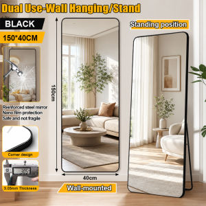 【Warranty】120/150/160 Full Body Mirror with Stand for Bedroom Living Room HD Wall-mounted Glass Floor-to-ceiling Mirror Home Thickened Fitting Mirror Wall decoration Mirror