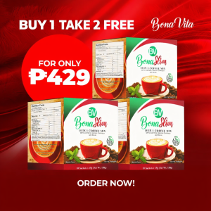 (BUY 1 TAKE 2) BONASLIM 15-in-1 Slim Coffee Mocha Flavor - 3 Boxes