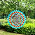 3D Wind Spinner Mandala 10 Inch Evil Eye Stainless Steel Wind Sculpture Blue Hanging Ornament Cut Metal Art for Indoor Outdoor Garden Decoration Amulet for Home and Yard. 