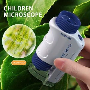 KiddoZone Handheld Microscope Set With LED Light 60X-120X Home School Kids Biological Science Educational Toys STEM Gifts