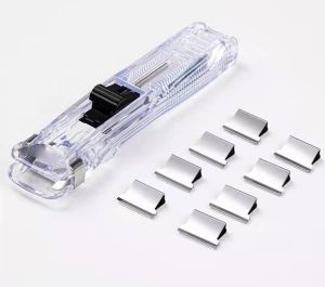 Durable Metal Paper Clip School Accessories Paperless Supplies Clip Paper Machine Students School Binding Clip Refills Paper Cliper Push Clamp