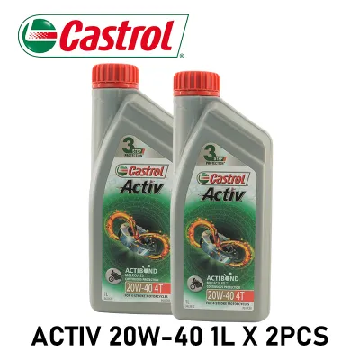 Castrol Activ 4T 20W-40 Motorcycle Engine Oil 1L with ActiBond Molecules 3 Step Protection for 4-Stroke Motor Bike 100% original