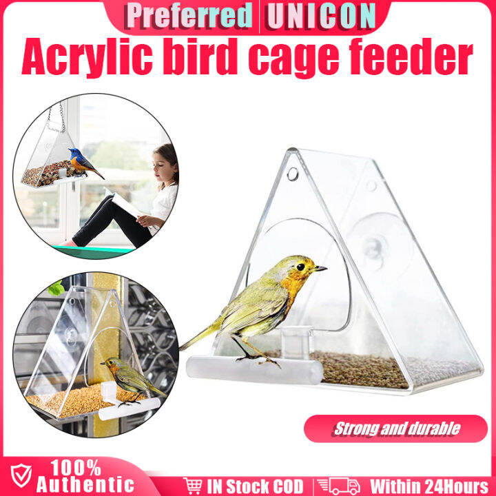 Hanging Acrylic Bird Feeder and Drinker Set House Pet Supplies for ...