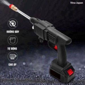 Máy rửa xe cao áp cầm tăng áp mạnh220Vbằng pin Không DâyCầm Tay Đa Năng có tạo bọt tuyết