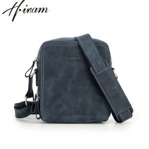Hiram Men Sling Small Shoulder Bags Genuine Leather Vintage Male Crossbody Messenger Bags Mens Bags Handbags for 7.9 iPad