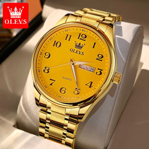OLEVS Watch Men Original Waterproof New 2023 stainless steel strap Luminous Calendar Quartz 100% authentic Casual Korean
