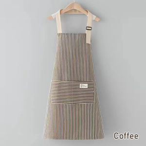 Kitchen Cooking Apron Cotton Linen Stripe Printed Anti-oil Sleeveless Aprons For Men Women Cooking Baking Waist Apron