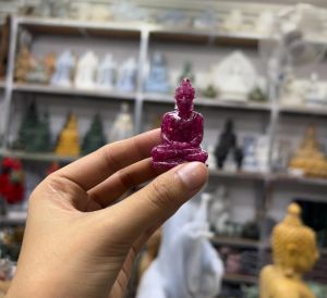 แกะสลักพระพุทธรูปปางสมาธิ หน้าตัก 2.5สูง4เซน งานทับทิมพม่า ความสงบและสมาธิ