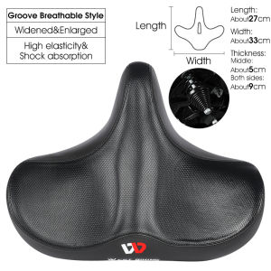 WEST BIKING  Bicycle Saddle Comfort Thick Soft Sponge MTB Bike Seat Shock Absorbtion Leather Bike Cushion Extra Large