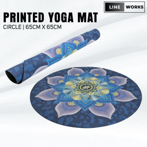 Lineworks Printed Yoga Mat 65x65cm Circle Non-Skid Foldable Floor Mat