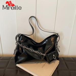 กระเป๋าแบบหนีบแขนกระเป๋าหนัง PU สะพายไหล่สุดอินเทรนด์สำหรับผู้หญิงกระเป๋าถือดีไซน์เนอร์จุของได้มากสำหรับผู้หญิง