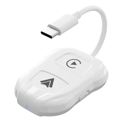 Apple CarPlay and Android Auto Wireless adapter . Converts wired Apple CarPlay and Android Auto to wireless connections supports online updates，plug-and-play