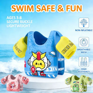 Kids Swimming Arm Floaties Adjustable Buoyancy Vest with Swim Rings for Pool Water Safety & Learning